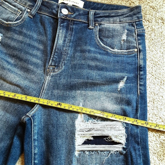 NWT Risen High-Rise Wide-Leg Crop Jeans 9/29 Patched Distressing RDP5716 - Picture 8 of 13